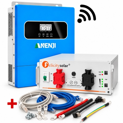 11 кВт LiFePO4 Felicity Комплект резервного живлення: інвертор Anenji + 51,2V/100Ah акумулятор FLA48100UG1 для квартири, офісу